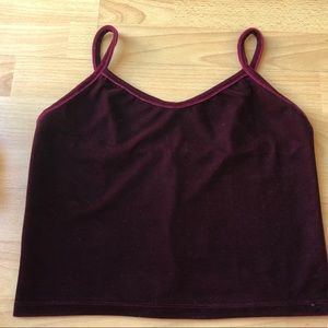 Maroon purple velvet Crop Top, by The Hanger